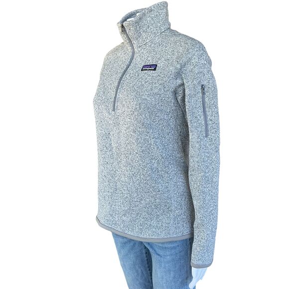 Patagonia Better Sweater Fleece Jacket Womens Size M 1/4 Zip Birch White Hiking - Picture 6 of 16